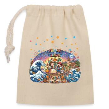 Fête de la Fête de Valencia, - Sac cadeau en coton avec cordon (14 x 20 cm) - nature - Devant