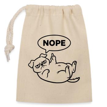 Pug Dog : Majeur non - Sac cadeau en coton avec cordon (14 x 20 cm) - nature - Devant