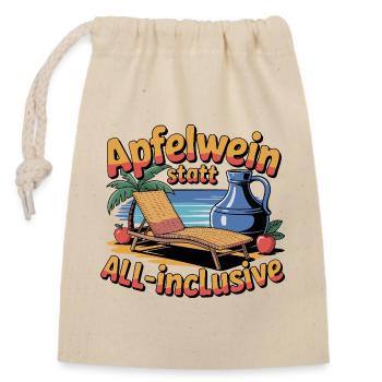  Apfelwein Statt All Inclusive Lustiger Hessen - Verschließbarer Geschenkbeutel aus Baumwolle (14x20cm) - Natur - Vorne