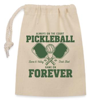 Joueur de Pickleball Toujours Toujours Sur le Terrain - Sac cadeau en coton avec cordon (14 x 20 cm) - nature - Devant
