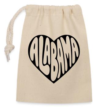 Alabama USA Heart Bubbly Typo - Closable cotton gift bag (14x20cm) - nature - Front
