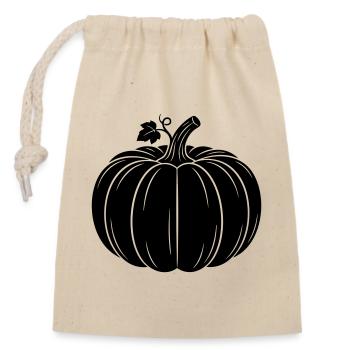 Silhouette de la récolte de citrouilles - Sac cadeau en coton avec cordon (14 x 20 cm) - nature - Devant