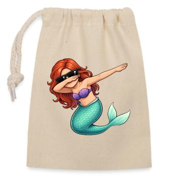 Tamponnement de la sirène - Sac cadeau en coton avec cordon (14 x 20 cm) - nature - Devant