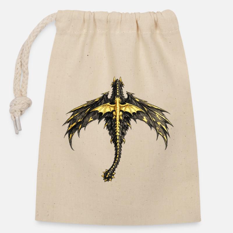 Fourth Wing Dragons - Closable cotton gift bag (14x20cm) - nature