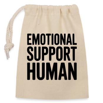Emotional Support Human - Closable cotton gift bag (14x20cm) - nature - Front