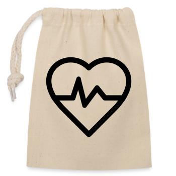 rythme cardiaque - Sac cadeau en coton avec cordon (14 x 20 cm) - nature - Devant
