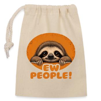 Paresseux lent dans le cercle orange - Sac cadeau en coton avec cordon (14 x 20 cm) - nature - Devant