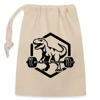 T-Rex - Sac cadeau en coton avec cordon (14 x 20 cm) - nature - Devant