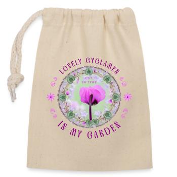 pink violet floral floral floral blossom - Closable cotton gift bag (14x20cm) - nature - Front