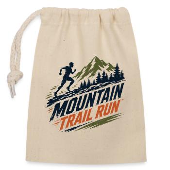Mountain Trail Run - Verschließbarer Geschenkbeutel aus Baumwolle (14x20cm) - Natur - Vorne