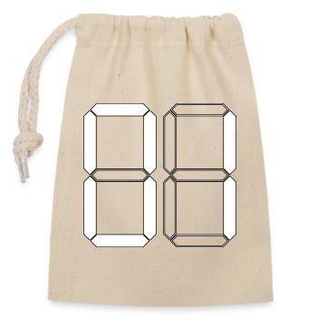 NUMMER 01 Null Eins Geschenk Digital - Verschließbarer Geschenkbeutel aus Baumwolle (14x20cm) - Natur - Vorne