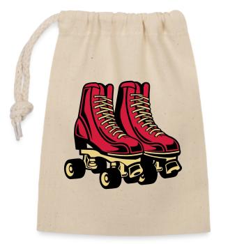 2541614 135123868 Roller Skate - Verschließbarer Geschenkbeutel aus Baumwolle (14x20cm) - Natur - Vorne
