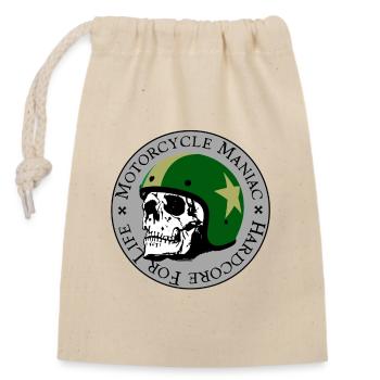 Motorcycle Maniac - Closable cotton gift bag (14x20cm) - nature - Front
