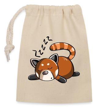 Ronflement panda rouge panda ours dort - Sac cadeau en coton avec cordon (14 x 20 cm) - nature - Devant