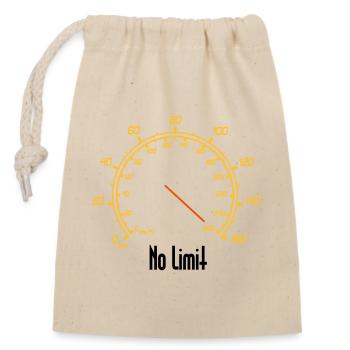 Tacho | No Limit - Verschließbarer Geschenkbeutel aus Baumwolle (14x20cm) - Natur - Vorne