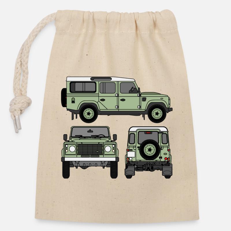 Defender 110 - Sides - Closable cotton gift bag (14x20cm) - nature