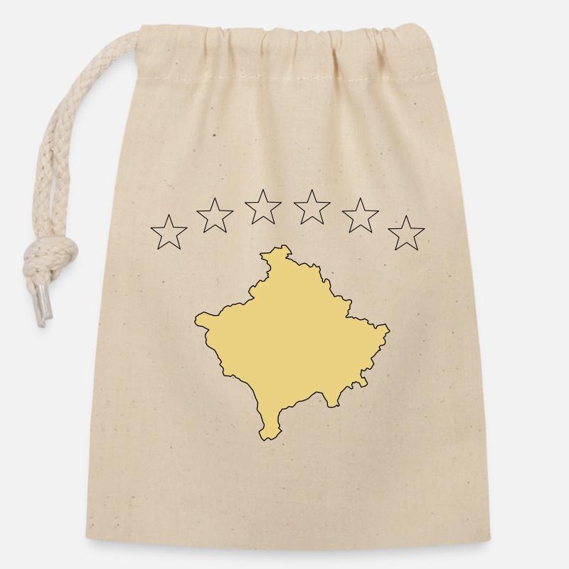 kosovo - Verschließbarer Geschenkbeutel aus Baumwolle (14x20cm) - Natur