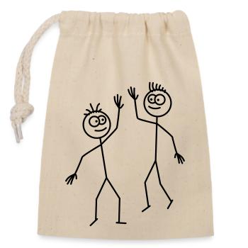 Friends - Closable cotton gift bag (14x20cm) - nature - Front