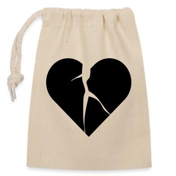 heart broken lovesick - Verschließbarer Geschenkbeutel aus Baumwolle (14x20cm) - Natur - Vorne