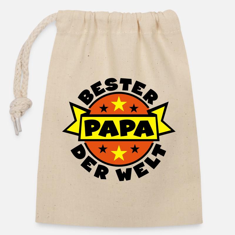 papa vatertag himmelfahrt - Verschließbarer Geschenkbeutel aus Baumwolle (14x20cm) - Natur