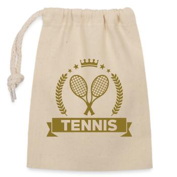 Tennis - Sport - Ball - Player - Game - Sportsman - Closable cotton gift bag (14x20cm) - nature - Front