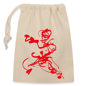 Arts Martiaux - Figure - Sac cadeau en coton avec cordon (14 x 20 cm) - nature - Devant