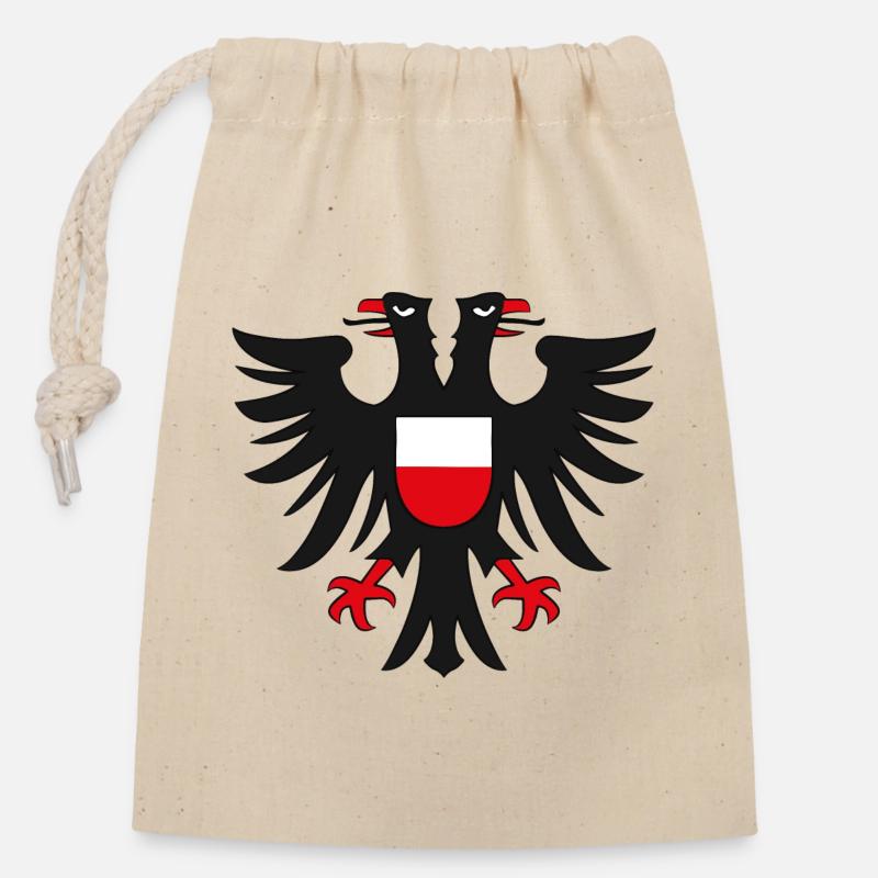 HL - aigle - Sac cadeau en coton avec cordon (14 x 20 cm) - nature