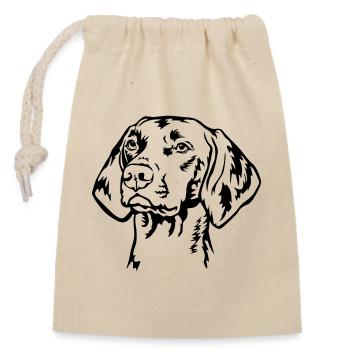 Magyar Vizsla head - Closable cotton gift bag (14x20cm) - nature - Front
