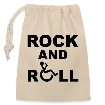 Rock and roll, wheelchair musician, music * - Closable cotton gift bag (14x20cm) - nature - Front
