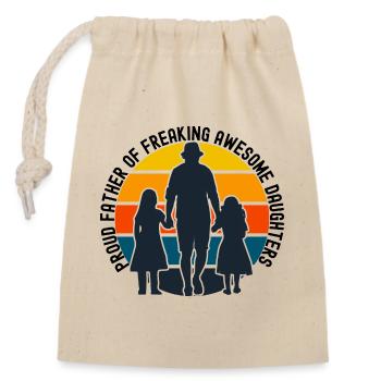 Sunset Family Silhouettes - Closable cotton gift bag (14x20cm) - nature - Front