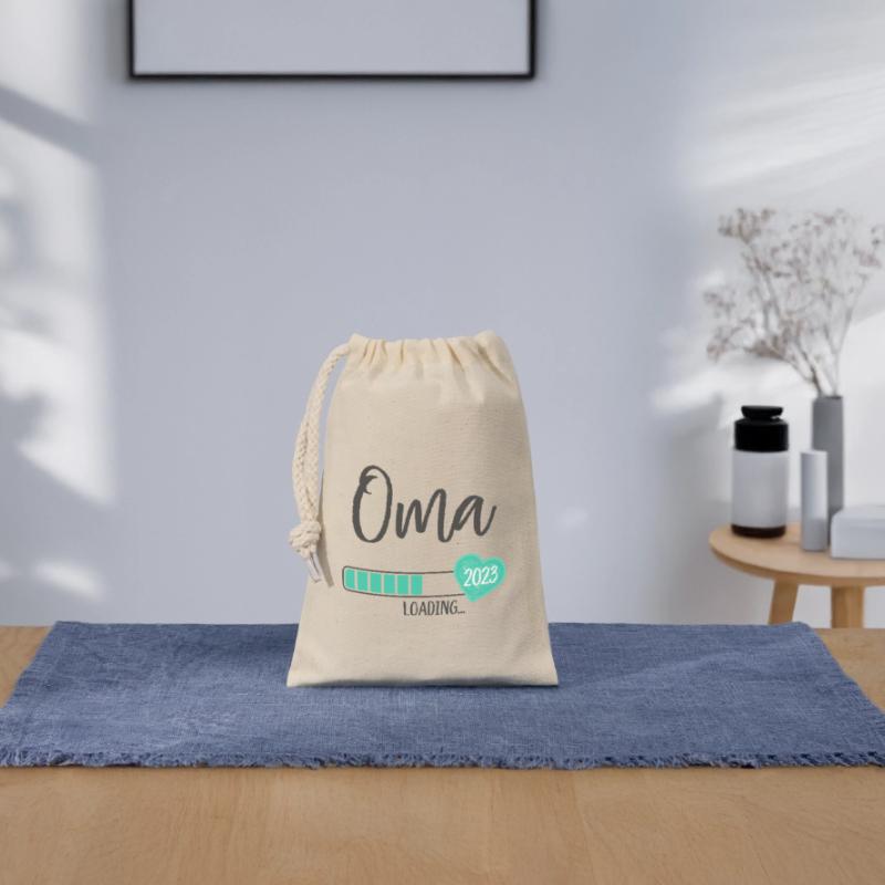 Oma Loading 2023 Herz Junge Werdende Großmutter Verschließbarer Geschenkbeutel aus Baumwolle (14x20cm)