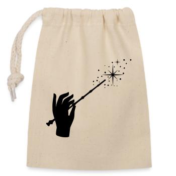 Wand, Magician, Magic, Hand - Closable cotton gift bag (14x20cm) - nature - Front