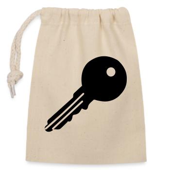 Key - Closable cotton gift bag (14x20cm) - nature - Front