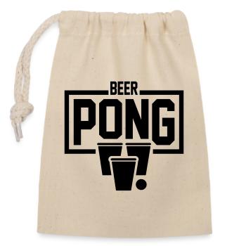 Beer Pong Frame - Verschließbarer Geschenkbeutel aus Baumwolle (14x20cm) - Natur - Vorne