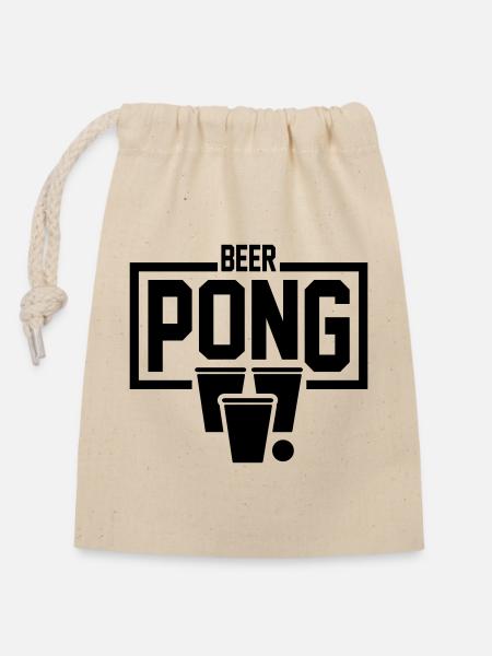 Beer Pong Frame - Verschließbarer Geschenkbeutel aus Baumwolle (14x20cm) - Natur