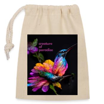 Créature paradisiaque - un magnifique colibri coloré - Sac cadeau en coton avec cordon (14 x 20 cm) - nature - Devant