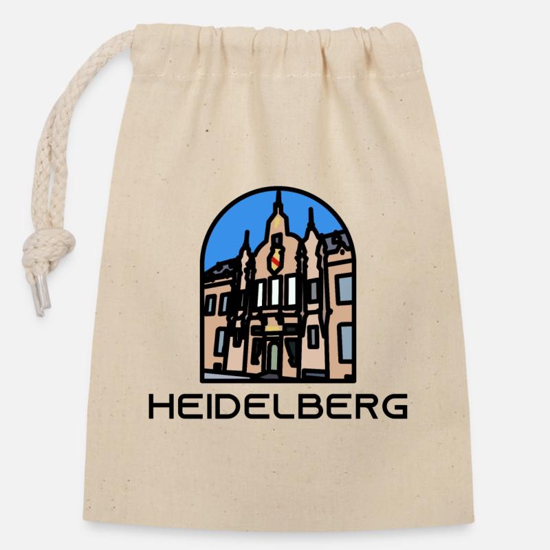 Heidelberg - University Library - Closable cotton gift bag (14x20cm) - nature