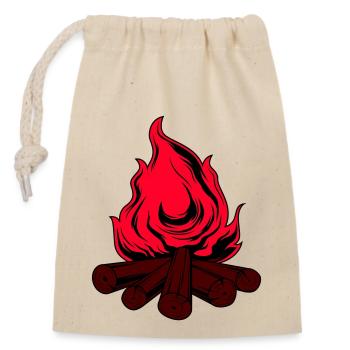 Feu de camp - Sac cadeau en coton avec cordon (14 x 20 cm) - nature - Devant