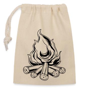 Feu de camp - Sac cadeau en coton avec cordon (14 x 20 cm) - nature - Devant