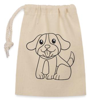 Chien, chien, animaux domestiques, cadeau, idée cadeau - Sac cadeau en coton avec cordon (14 x 20 cm) - nature - Devant