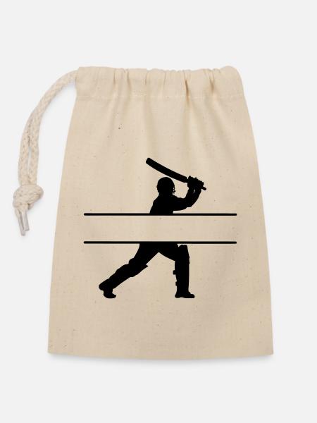 Cricket Eigenname Banner - Verschließbarer Geschenkbeutel aus Baumwolle (14x20cm) - Natur