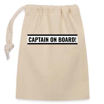 Captain on Board! - Verschließbarer Geschenkbeutel aus Baumwolle (14x20cm) - Natur - Vorne