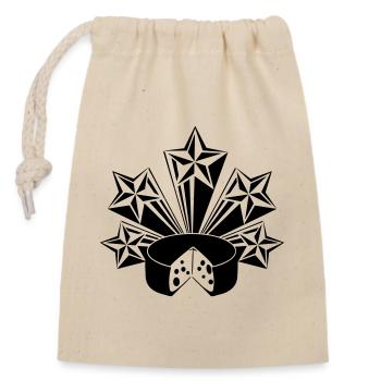 Cheese radiating stars - Closable cotton gift bag (14x20cm) - nature - Front
