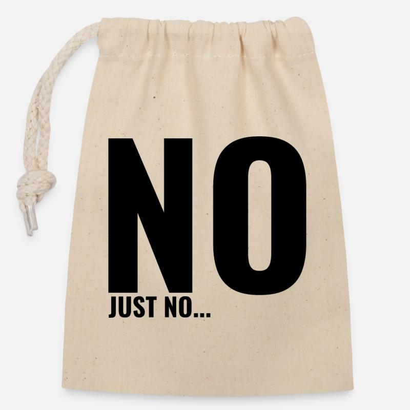 Non juste non - Sac cadeau en coton avec cordon (14 x 20 cm) - nature
