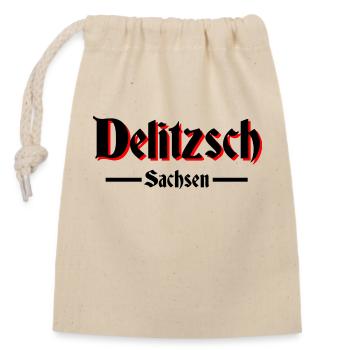 Delitzsch - Verschließbarer Geschenkbeutel aus Baumwolle (14x20cm) - Natur - Vorne