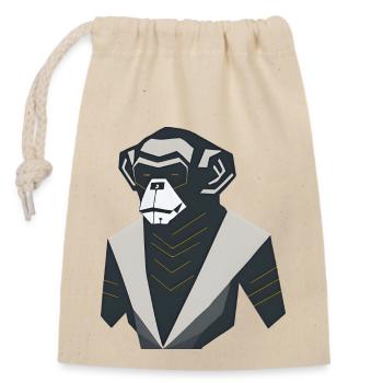 Modern Art Monkey - Closable cotton gift bag (14x20cm) - nature - Front