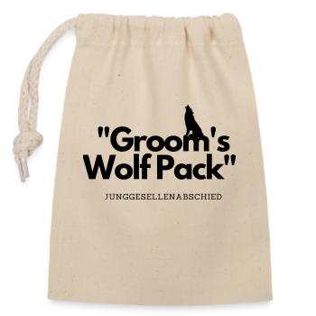 Grooms Wolf Pack - Verschließbarer Geschenkbeutel aus Baumwolle (14x20cm) - Natur - Vorne