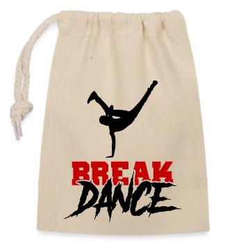 Break Dance 01 - Closable cotton gift bag (14x20cm) - nature - Front