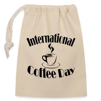 Coffee Day - Verschließbarer Geschenkbeutel aus Baumwolle (14x20cm) - Natur - Vorne
