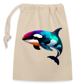 Killer whale - Closable cotton gift bag (14x20cm) - nature - Front